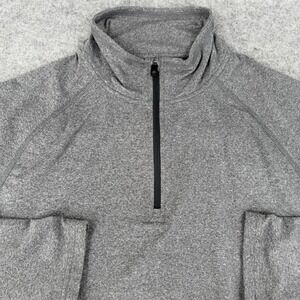 REI Co Op Mens Medium Gray 1/4 Zip Pullover Long Sleeve Performance Shirt